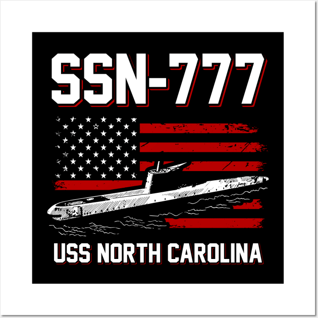 SSN-777 USS North Carolina T-Shirt Wall Art by Zone32